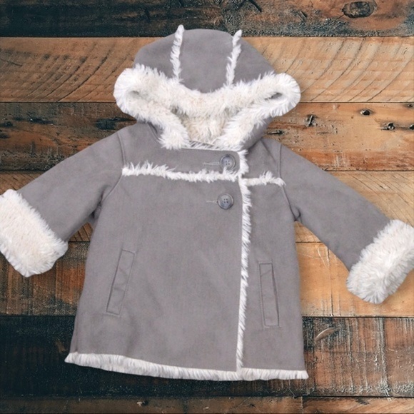 Baby GAP 18-24 Months Faux Suede 2-Button Sherpa Lined Jacket/Coat - Picture 1 of 9